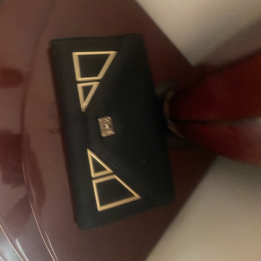 Faux leather clutch